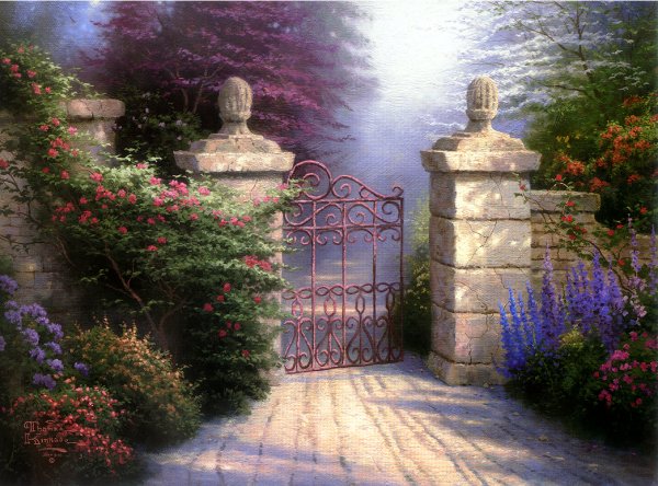 (image for) Handmade oil painting Copy paintings of famous artists Thomas Kinkade's painting, NO.120